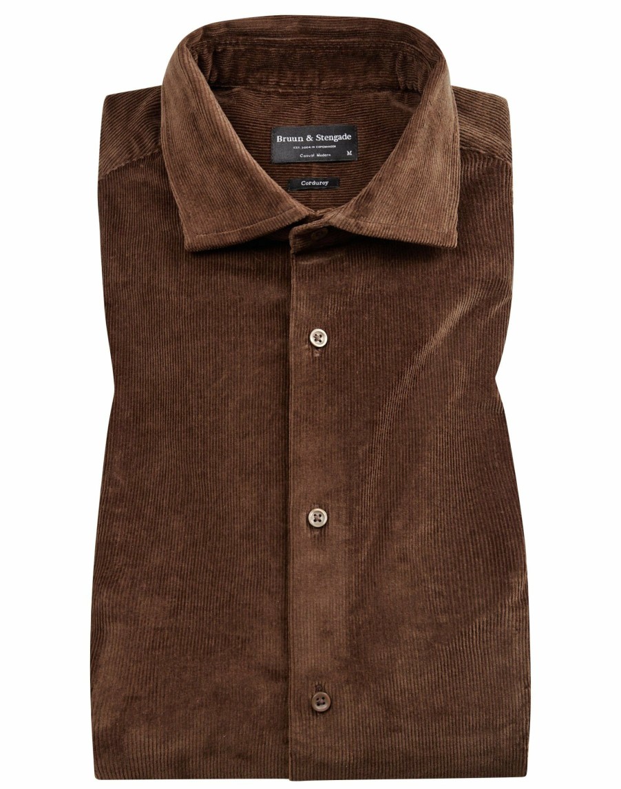 Herre Bruun & Stengade Casual | Bs Horten Casual Modern Fit Skjorte - Brown