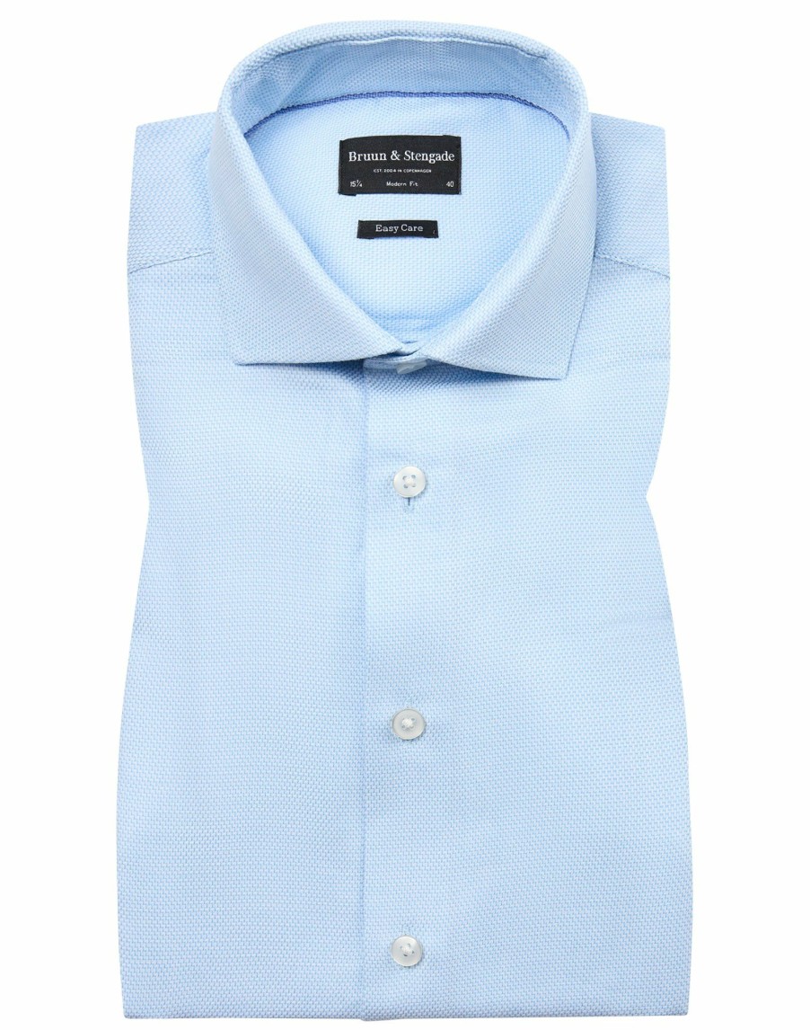 Herre Bruun & Stengade Modern Fit | Bs Bastian Modern Fit Skjorte - Light Blue